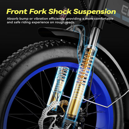 EUYBIKE Foldable Electric Bike for Adults, 48V 20Ah Removable Battery