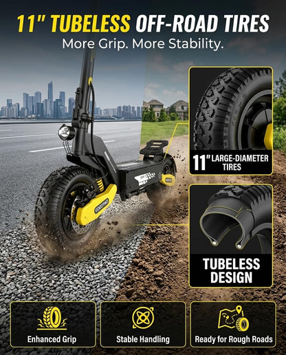 Electric Scooter for Adults,11" Off-Road Tires Fast E Scooter