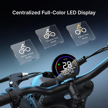 DEEPOWER QS7 Electric Bike for Adults, 2000W Peak Power 28MPH E-Bike, 48V 20Ah/35Ah/60Ah Battery