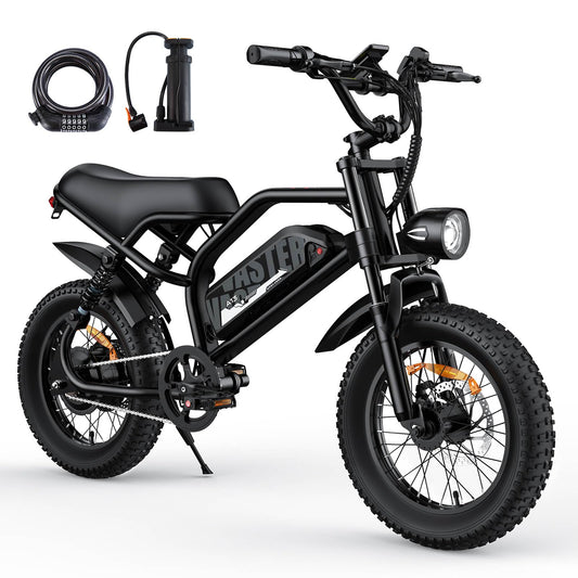 AVDLBIKE Electric Bike, A13 16'' Ebike for Teens, 500W Fat Tire E-Bike with 36V/12.8Ah Removable Battery
