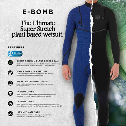 Rip Curl E-Bomb Chest Zip 4/3mm Wetsuit Black