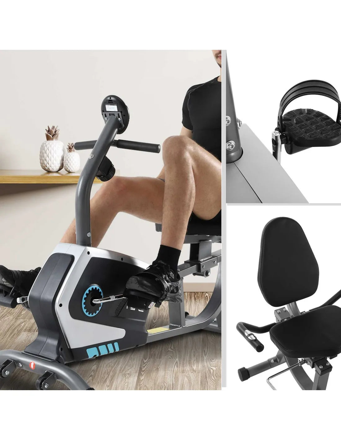 Recumbent Magnetic Exercise Bike – 8kg Flywheel