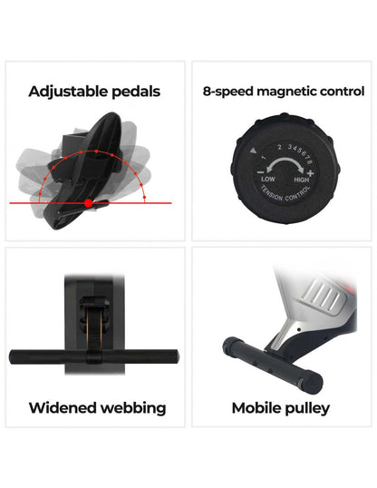 Magnetic Rowing Machine with Vertical Storage